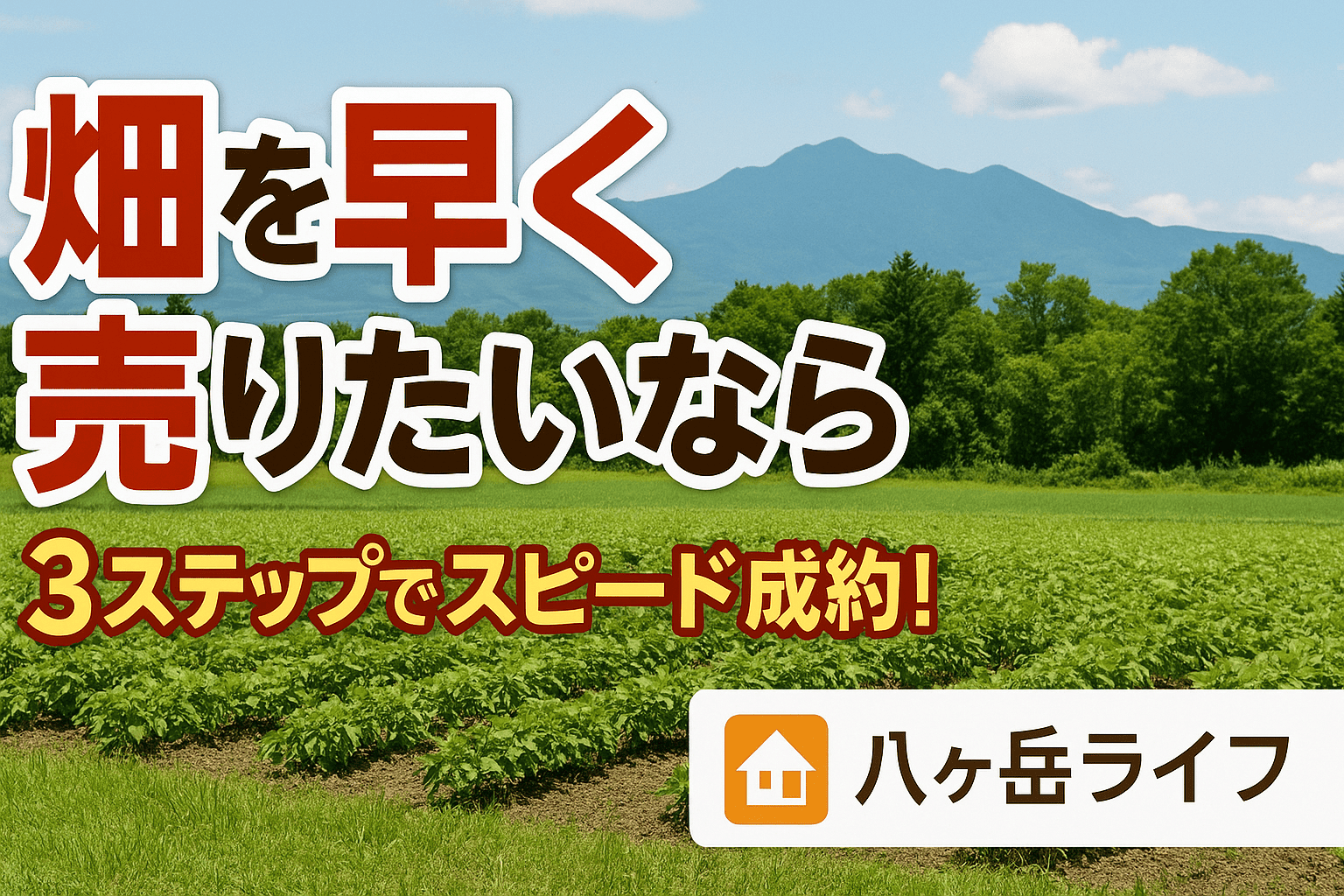 「畑を手早く現金化したい！」そんな方へ──
