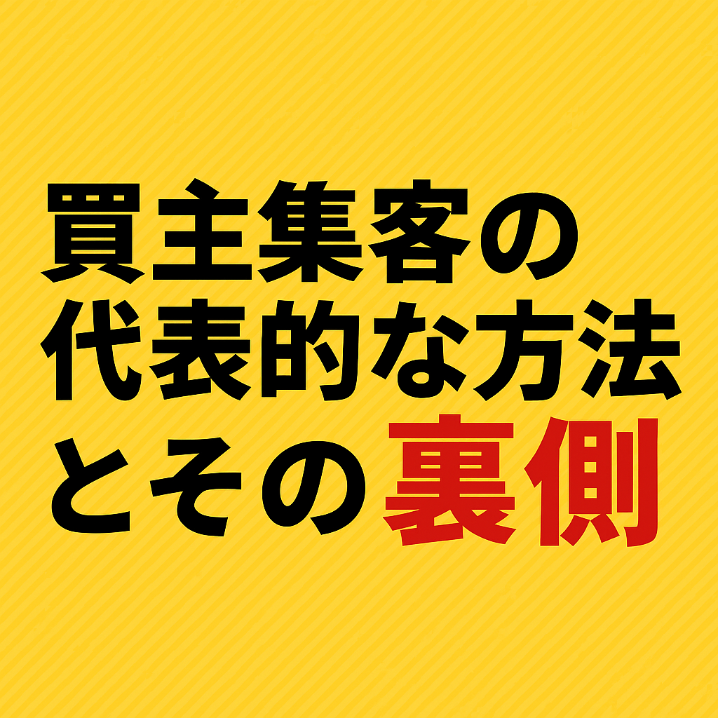 買主集客の代表的な方法とその裏側