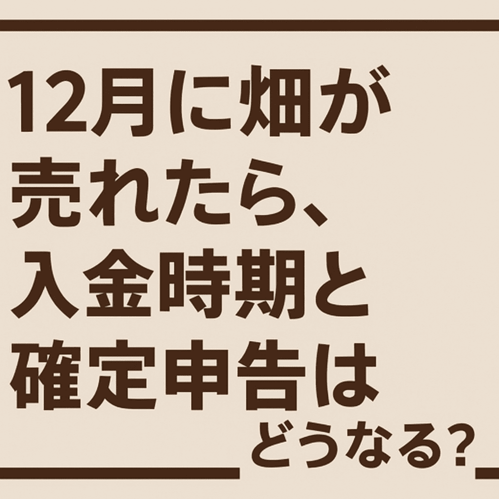 12月に畑が売れたら、入金時期と確定申告はどうなる？